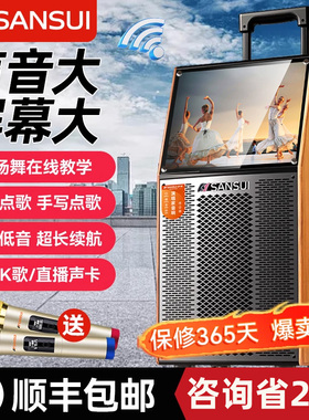 山水TA105户外K歌音响广场舞音箱显示屏话筒家庭ktv卡拉ok一体机