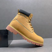 真皮户外登山靴工装 大黄靴休闲中帮马丁靴尾货清仓特价 捡漏男鞋 靴