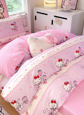 Hellokitty少女床上四件套