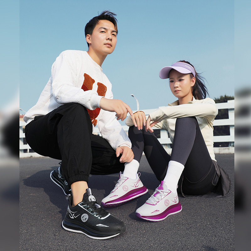 2025春秋季新款减震透气情侣跑步鞋网面男女鞋运动鞋爆米花高弹鞋
