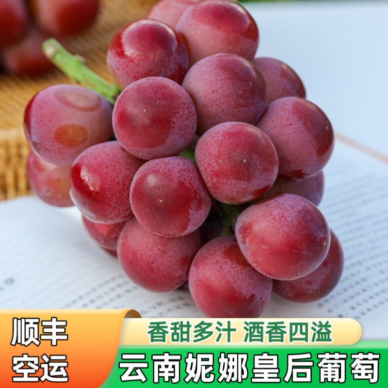 当季云南妮娜皇后葡萄 酒香味提子红宝石葡萄整串大果顺丰空运