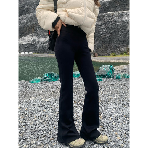 弹力显腿长休闲喇叭裤女