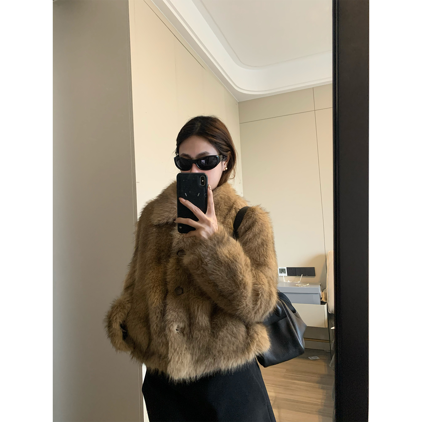 环保狐狸毛皮草外套女