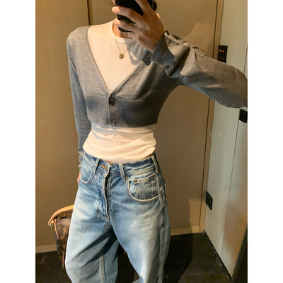 针织开衫女百搭休闲上衣女