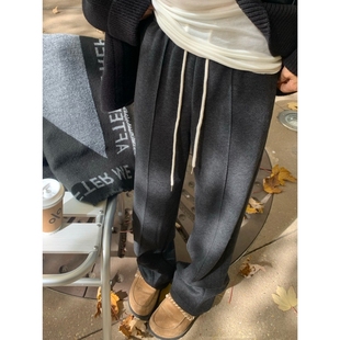 1992 高腰人字纹直筒裤 毛呢裤 百搭加厚2023新款 女 子女秋冬款 留下