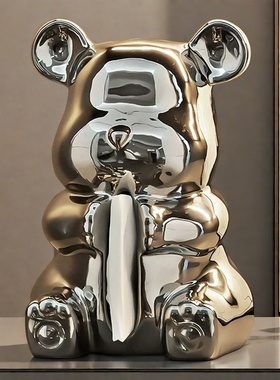 暴力熊纸巾盒客厅纸抽盒陶瓷抽纸盒摆件创意卡通餐巾纸盒高颜值