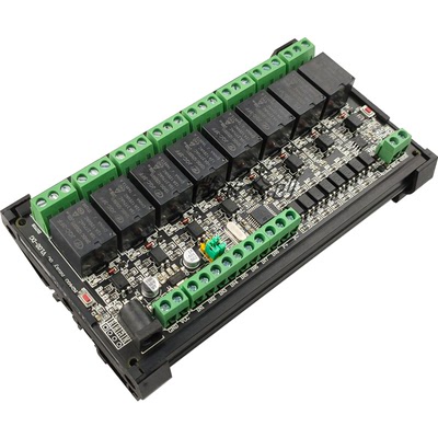 ModbusRTU 8路继电器输入输出 RS485/TTL 导轨安装控制板