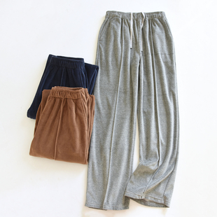 【女款棉天鹅绒直筒裤】休闲裤春秋运动长裤通勤裤子松紧腰346