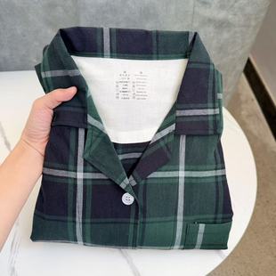 轻薄全棉水洗棉家居服套装 款 四季 格子睡衣219 水洗棉套装