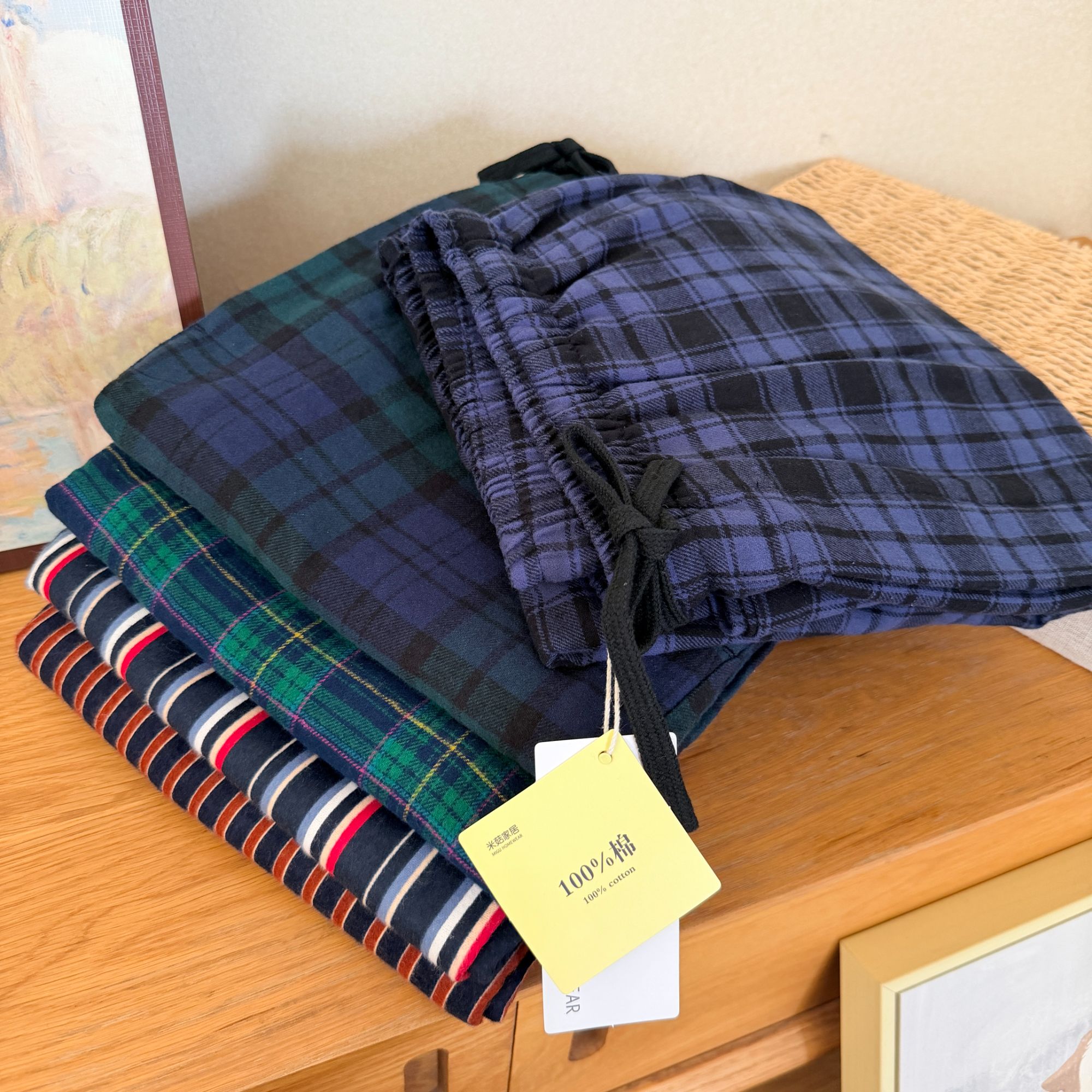 【男士全棉磨毛家居裤】秋冬纯棉磨毛法兰绒直筒休闲裤长裤330