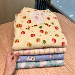 ins风全棉法兰绒家居服套装 超柔磨毛套装 100%棉睡衣324 女款