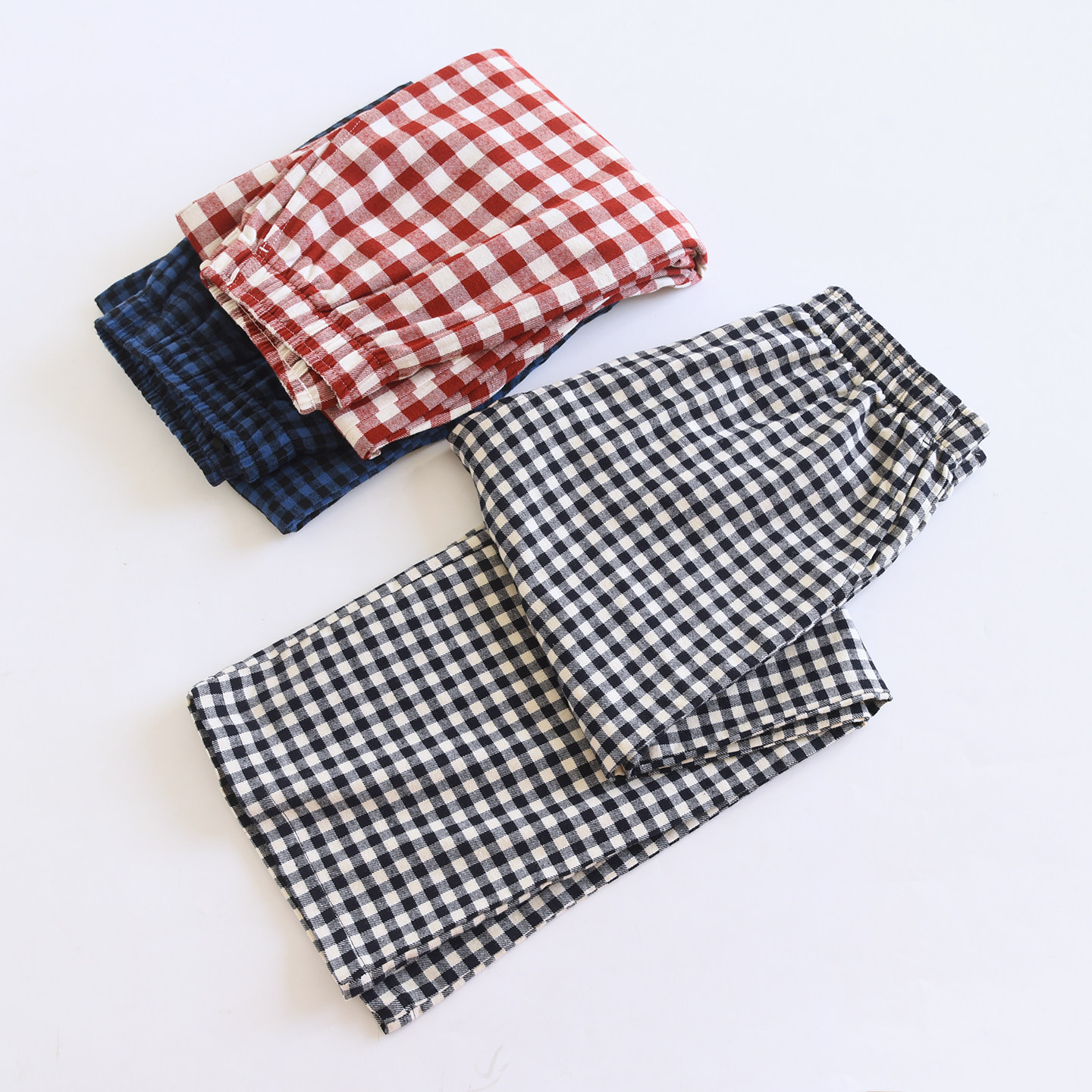 【优家同款全棉格子家居裤】春季女士色织100%棉可外穿睡裤316