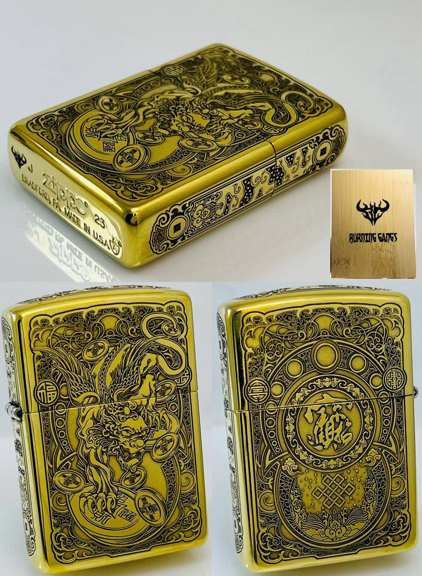 Zippo美国正品 蚊版盔甲黄铜貔貅 大合集男士送礼收藏级