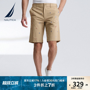 绣花休闲短裤 NAUTICA 舒适带弹时尚 诺帝卡男装 BO4201 夏季