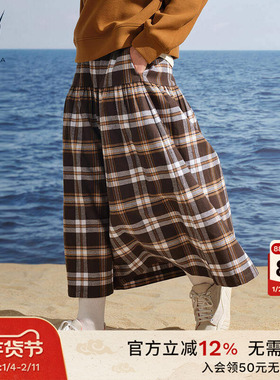 NAUTICA/诺帝卡女装25秋冬新品法兰绒柔软保暖时尚半身裙54DO01