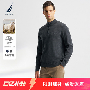 棉羊毛混纺柔软半开襟毛衣SO4402 秋冬款 NAUTICA 诺帝卡男装
