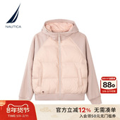 秋冬90绒保暖挺括时尚 NAUTICA 诺帝卡女装 拼接羽绒服44JM07