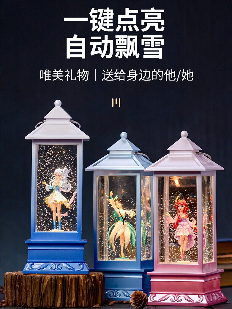 XIAOWU 그림 자동 눈 뮤직 박스 크리스탈 공 회전 장식 어린이 소녀 생일 선물 크리스마스