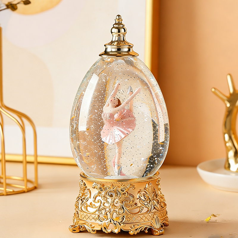 八音盒芭蕾舞女孩鸟之诗旋转水晶球音乐盒摆件儿童生日礼物跳舞