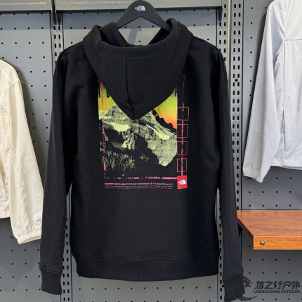 25春季新款TheNorthFace北面户外男款印花连帽针织运动卫衣8BY8