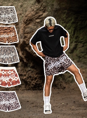 UNSHACKLED动物系列速干篮球五分裤奶牛豹纹原创设计潮流夏季宽松