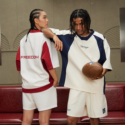 美式短袖橄榄球服T恤套装