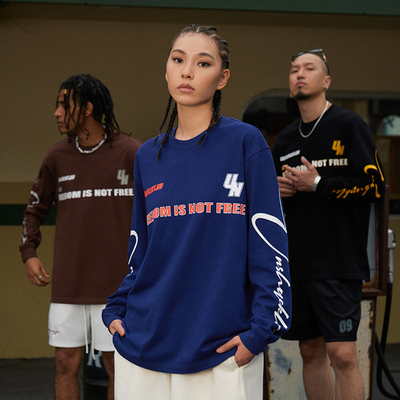 美式长袖宽松T恤原创设计