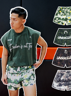 UNSHACKLED潮牌四季短裤男亚翰速干运动裤春夏秋冬印花沙滩裤杨政
