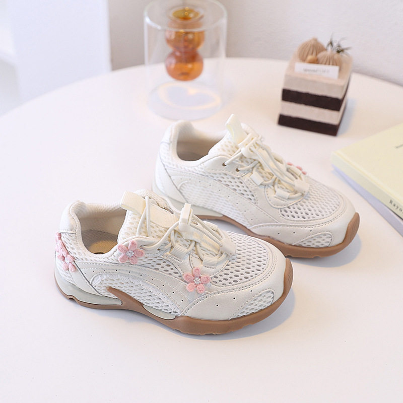 书萌儿童运动鞋2026春秋新款女童网面透气鞋校园小白鞋软底休闲鞋