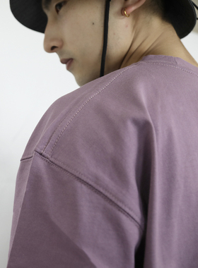 情绪公园原创夏季运动纯棉t恤街头练舞短袖纯色宽松圆领上衣男女