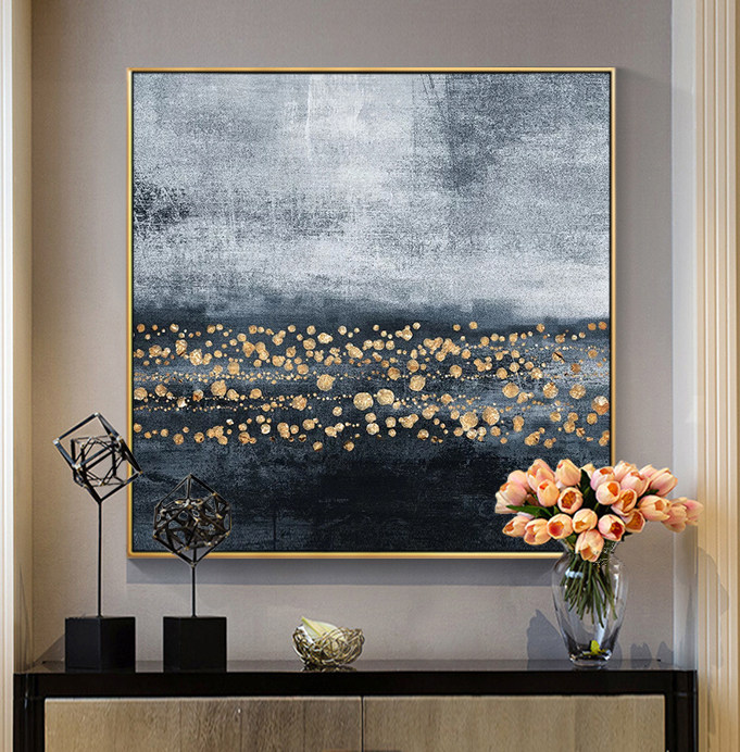 艺术沙发蓝色海洋纯手绘风景画