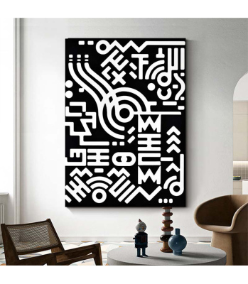 抽象立体油画厚机理黑白波洛克抽象画简约现代艺术画民宿样板间画
