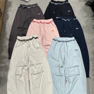 显瘦嘻哈长裤 2026春季 街舞格纹木耳边拼接辣妹运动裤 百搭美式 新品