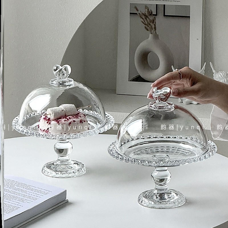 透明玻璃爱心高脚盘套装蛋糕盘点心盘自助餐水果碟展示盘,餐饮具,果盆/果盘/果篮,淘宝优惠券,粉丝福利购,淘宝优惠卷