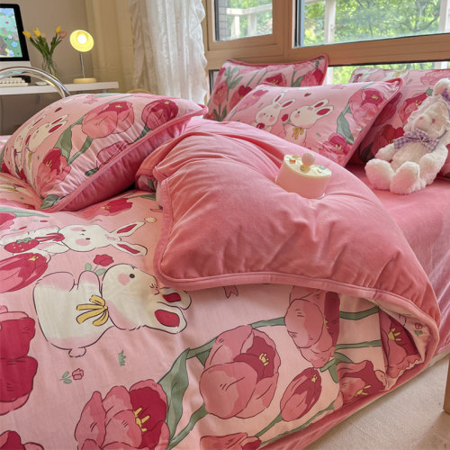 全棉加绒被套单件一棉一绒保暖