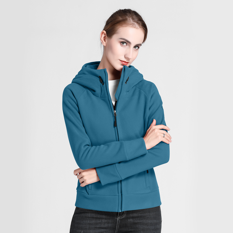春秋带帽修身抓绒复合软壳衣