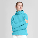 潮 时尚 春秋防风保暖不起球防静电连帽抓绒卫衣女开衫 外套户外修身