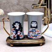 简约陶瓷漱口杯子家用情侣卫浴套装 女生宿舍刷牙杯子洗漱杯牙刷杯