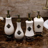 按压瓶 沐浴露瓶酒店美容院乳液分装 欧式 陶瓷高档洗手液瓶创意分装
