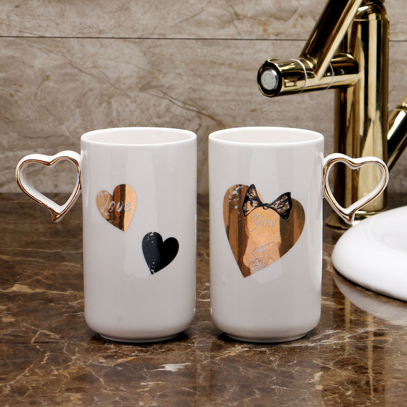 创意陶瓷卫浴洗漱套装家用漱口刷牙牙刷杯子情侣时尚牙缸收纳对杯