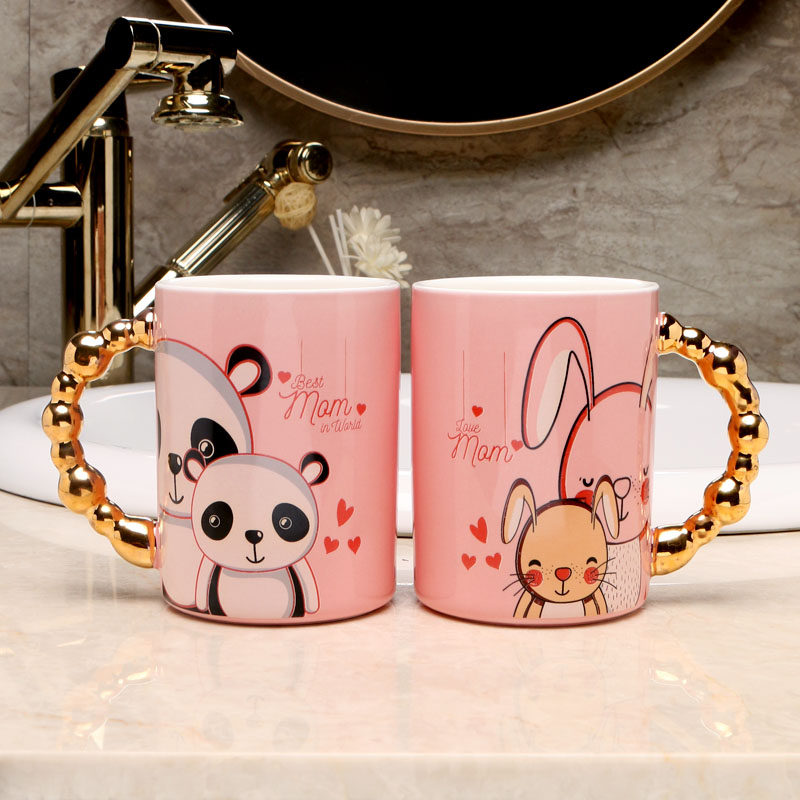 轻奢陶瓷漱口刷牙杯子高颜值情侣洗漱杯套装趣味卡通牙杯牙刷杯子