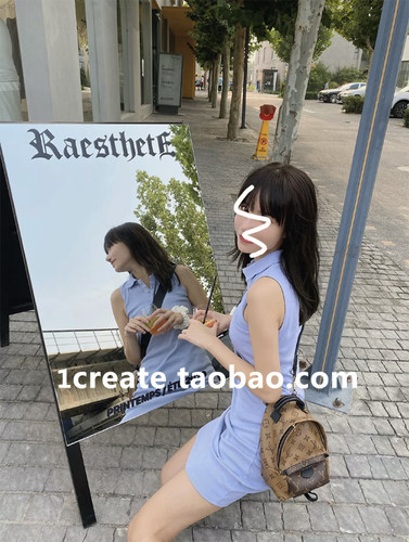镜面广告牌ins装饰招牌铁艺落地三角网红咖啡店户外展示牌立式 - 封面