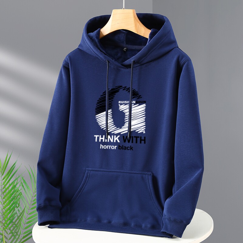 春秋冬套头连帽衫男卫衣加肥加大码宽松休闲长袖加绒加厚潮牌外套