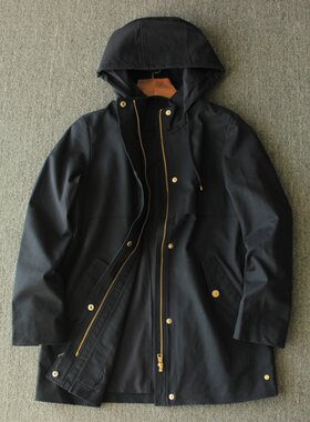 外贸原单春秋女士纯棉中长款风衣