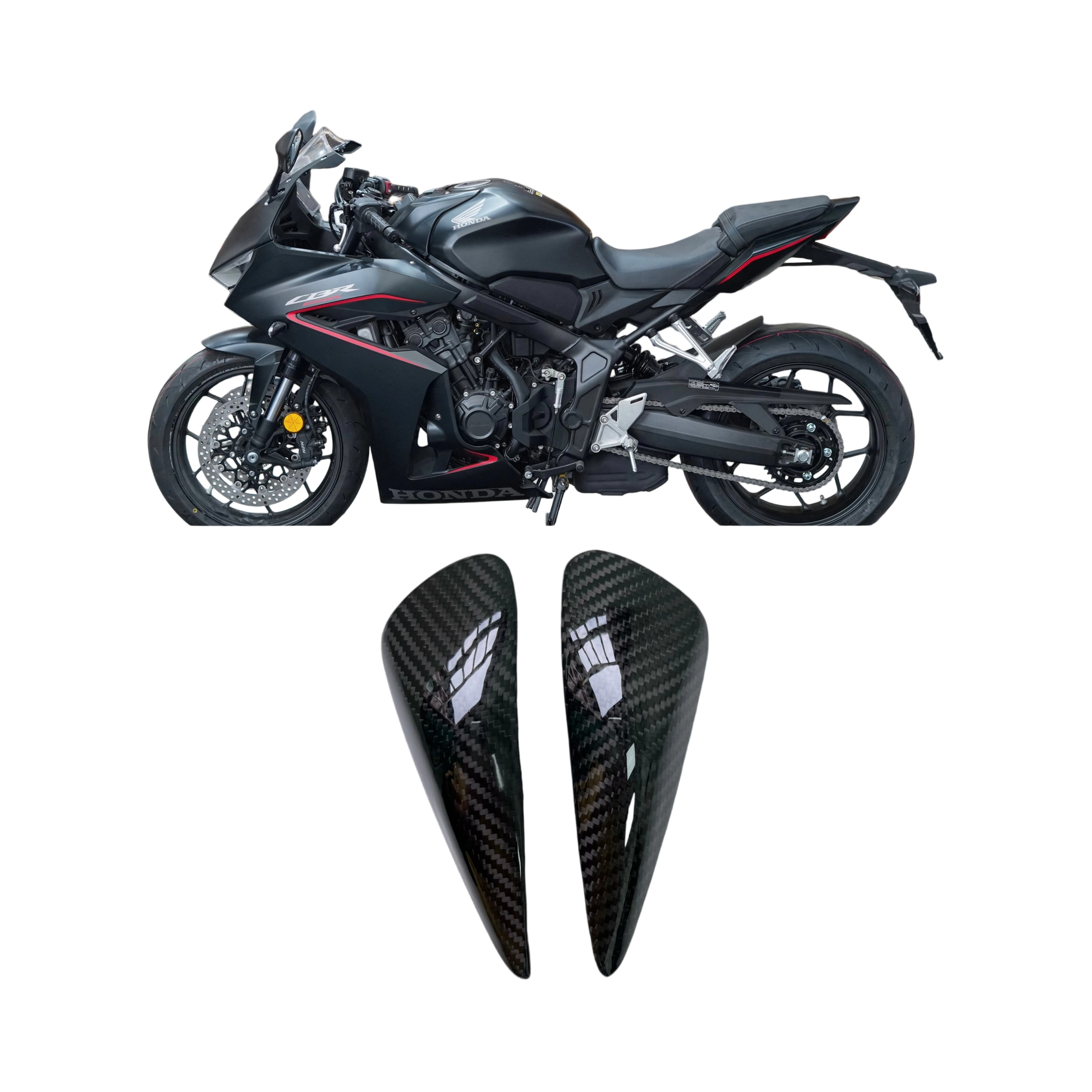 适用本田CBR650R CB650R 改装纯干碳纤维油箱护角外壳 19+