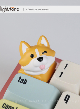 Alightstone个性立体键帽可爱柯基创意单体树脂客制化机械键帽