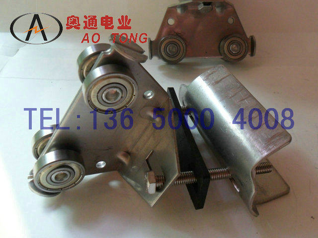 304材质不锈钢 电缆滑车吊线滑轮夹电缆线滑车C型钢导轨小滑车