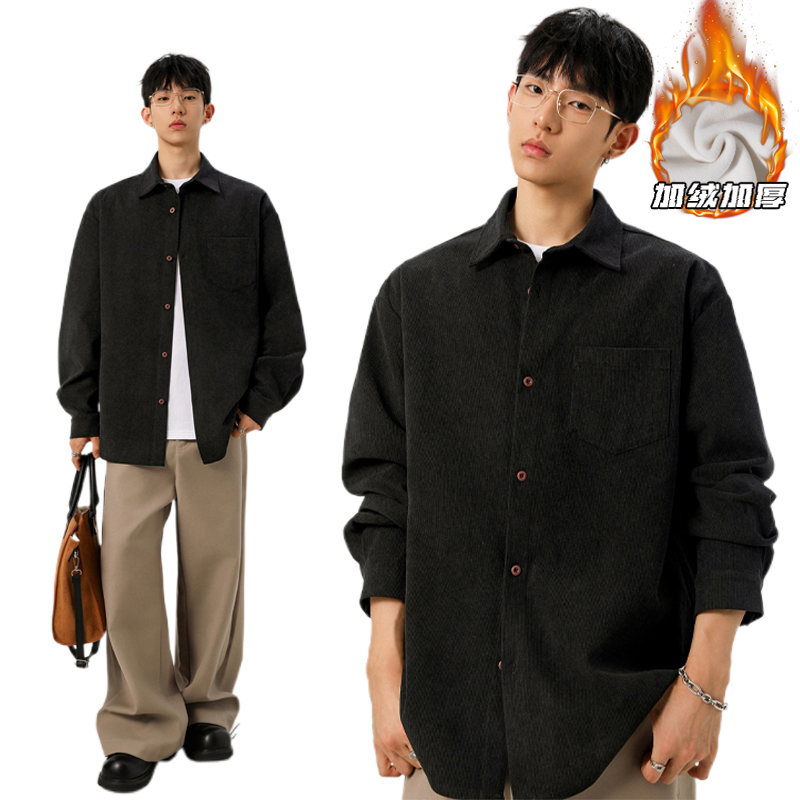 2025HC25700加绒无影墙大码灯芯绒长袖衬衫M-5XHC25958-特P30，男装衬衫，奇怪漫猴工厂店