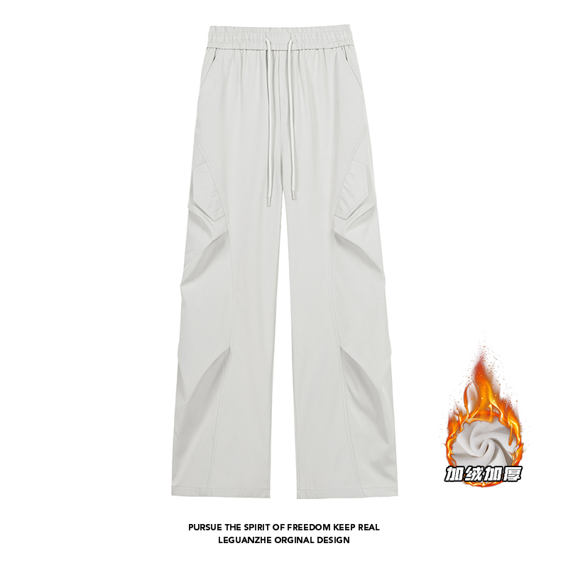 2025HK25600加绒白底打褶加绒伞兵长裤M-5XLHK25769-特P24，男装休闲裤，奇怪漫猴工厂店