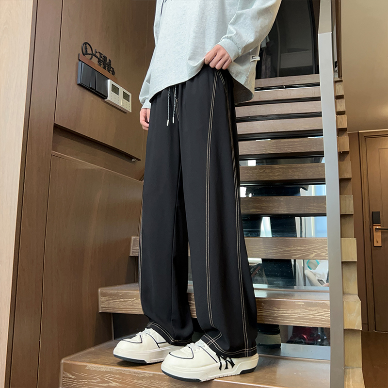 043028薄款新款2025高街潮牌港风裤子男秋季新款休闲卫裤男士韩版，男装休闲裤，奇怪漫猴工厂店